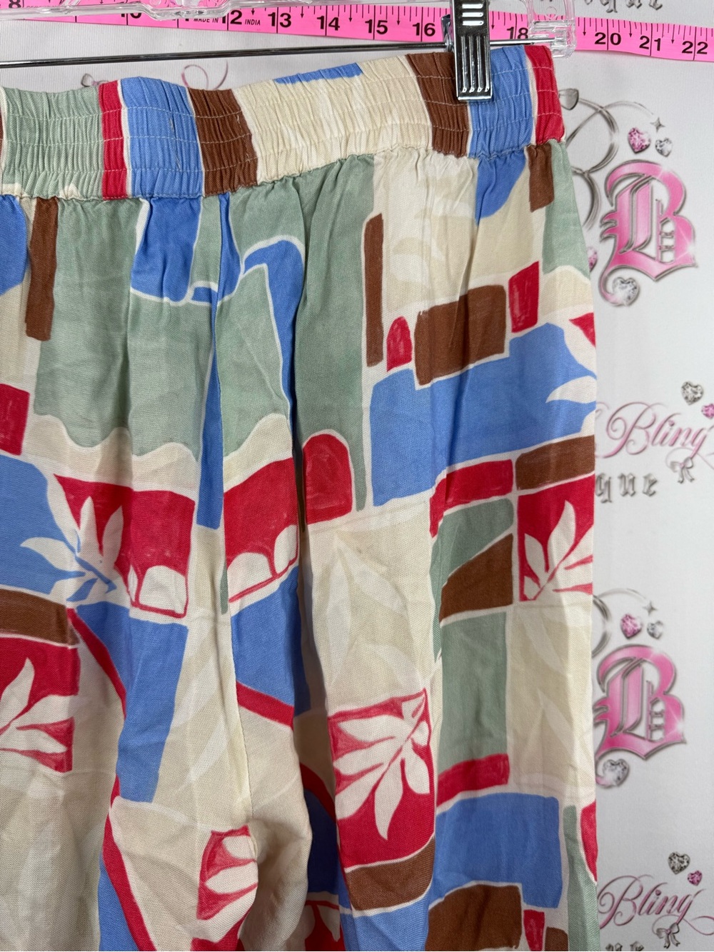 ICHI pants flowy Wide-Leg Geo Print Palazzo Pants in Multi-Color - Picture 14 of 16